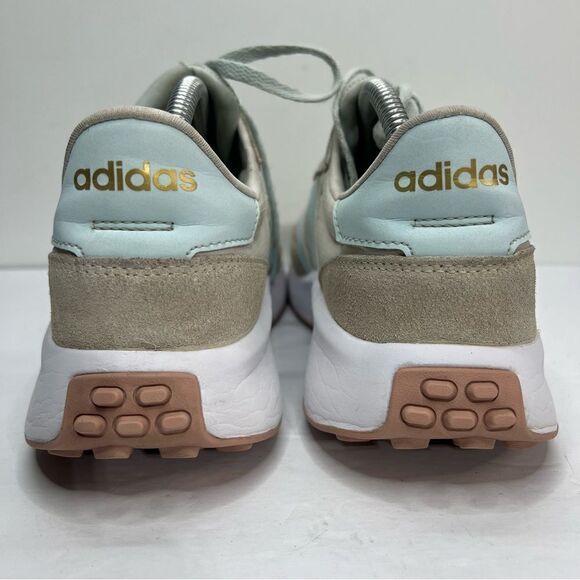 Adidas Run 70s Off White Blue Lace Up Running Shoes - Picture 6 of 8